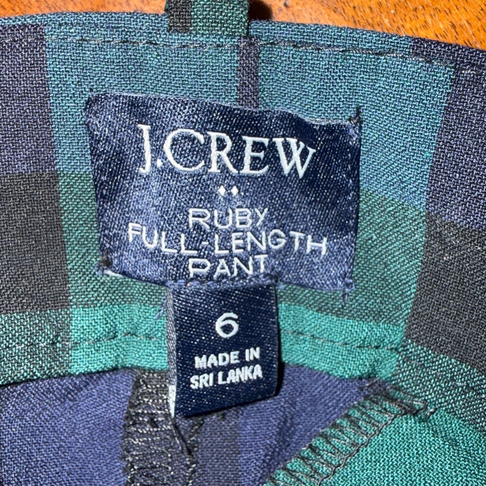 J.Crew Ruby Plaid Dress Pants Size 6 Black Watch Tartan - Picture 10 of 12